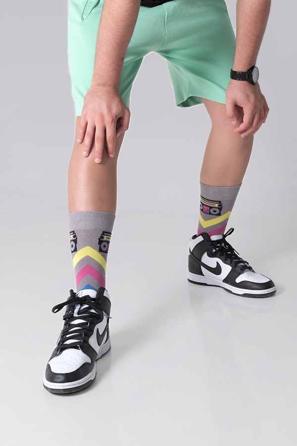 Radyo Desenli Erkek Çorap