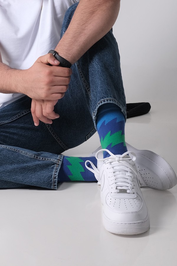 Zigzag Desenli Erkek Çorap