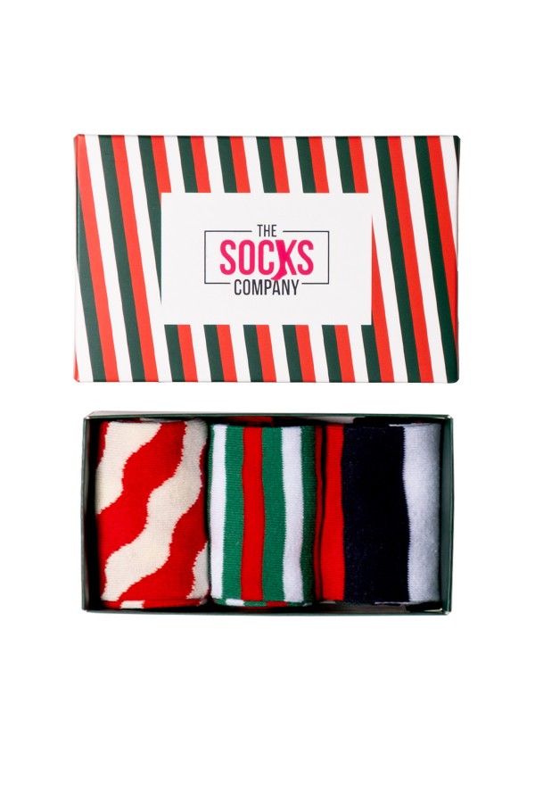 3'lü Şerit Yılbaşı Temalı Kadın Çorap Seti (909K)