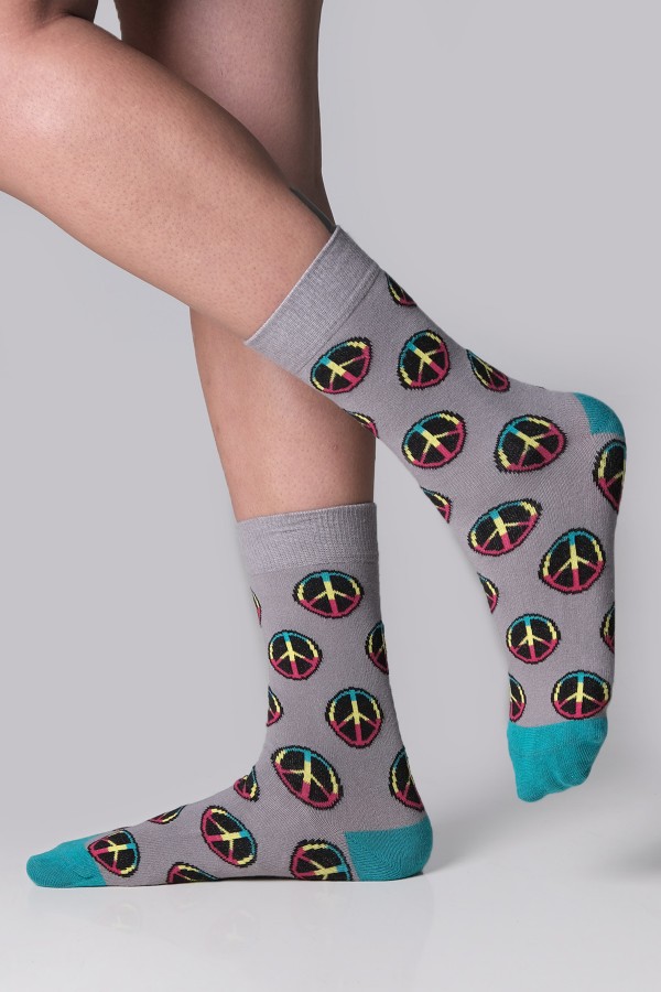 Barış Sembolü Desenli Erkek Çorap