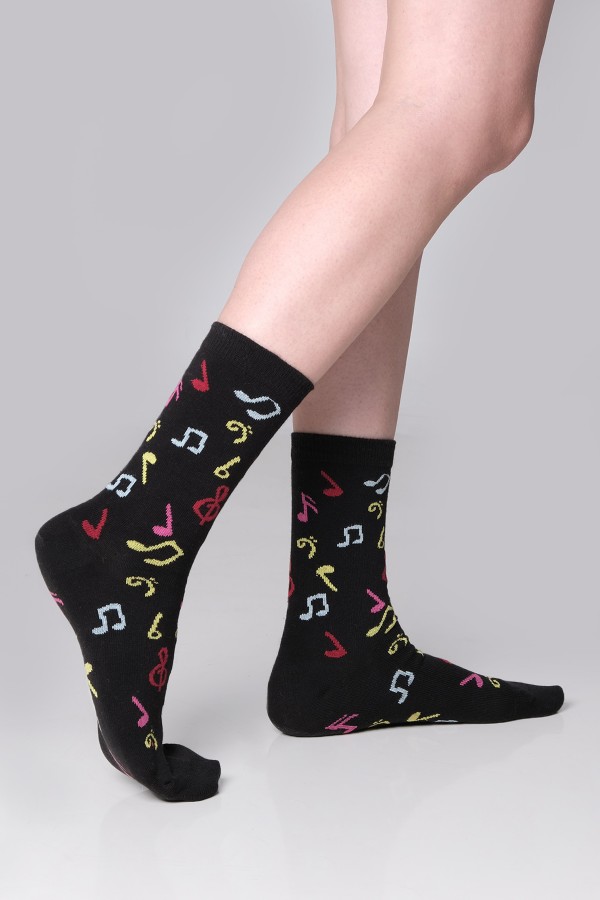 Nota Desenli Kadın Çorap