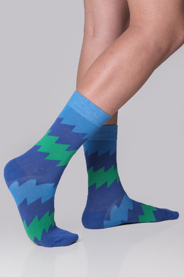 Zigzag Desenli Erkek Çorap