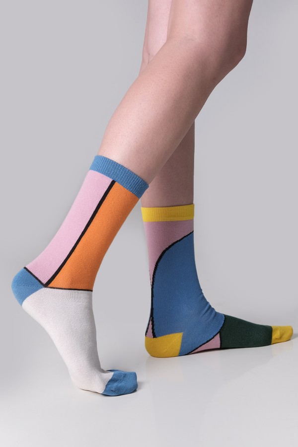Geometrik Desenli Kadın Çorap