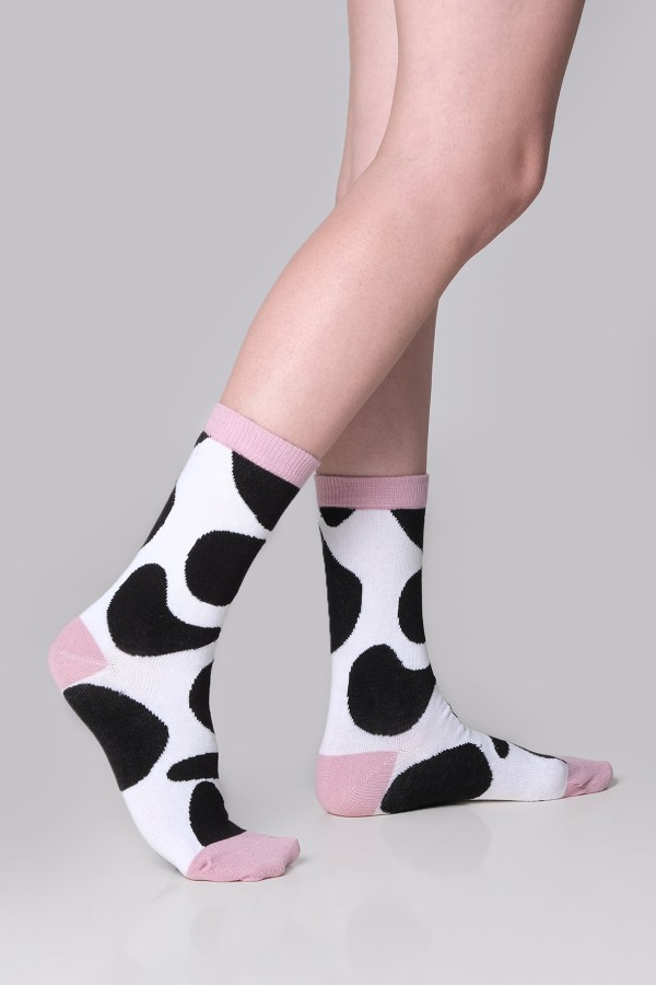 İnek Desenli Kadın Çorap